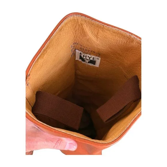 Vintage FRYE Tall Boots Made in USA Leather Riding Campus Boots Brown 8.5 B - Picture 7 of 7